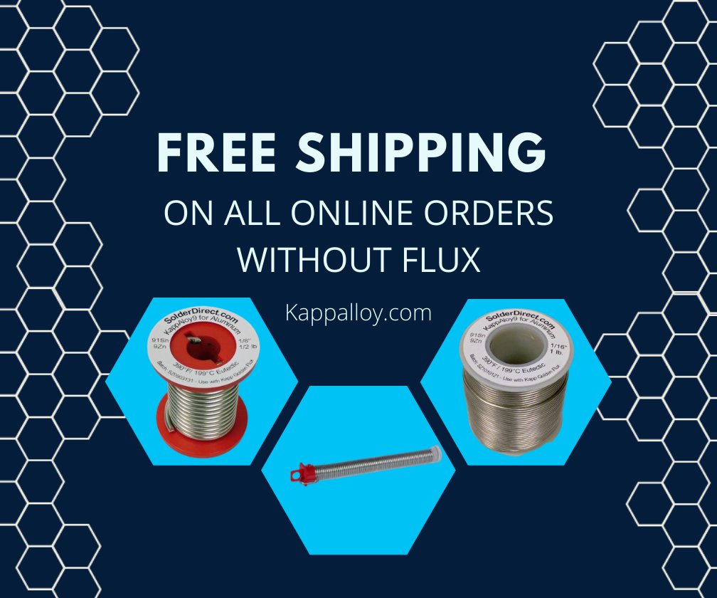 KappAlloy's tweet photo. Our online customers can now order our #solder #babbitt #wire or #accessories on our website without flux, and pay $0 in shipping! 🚚💨📦 #freeshipping #onlineshopping https://t.co/VneNBMwM7V