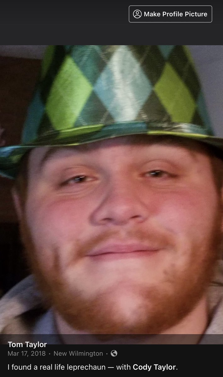 CodyT_74's tweet photo. Never forget 3 years ago when my dad took a zoomed in picture of me absolutely slammed on St. Patrick’s day and thought “this will be great for Facebook” https://t.co/o2HkFKeQdY