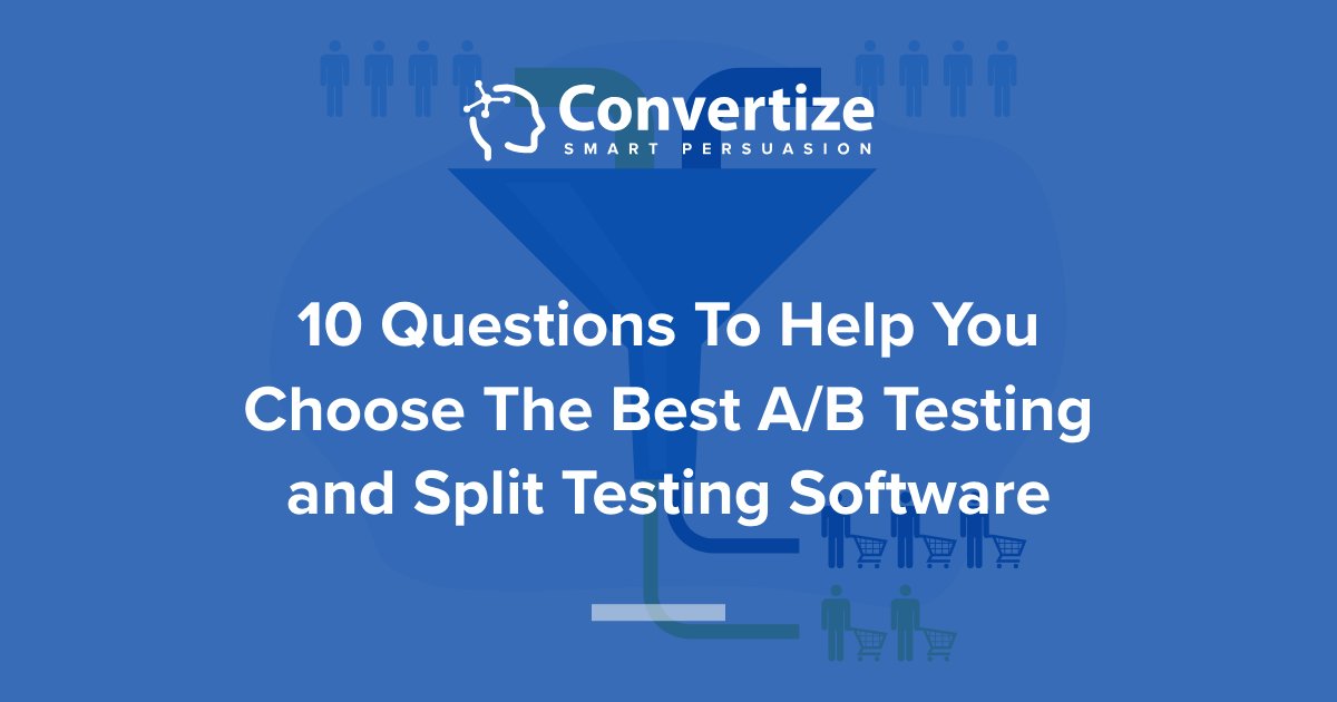 Convertize's tweet image. How do you choose an A/B testing tool? bit.ly/2XJAGU6 Here are 10 questions to help you make your mind up #abtesting #marketingtips #digitalmarketingtips #marketingonline #webdevelopment