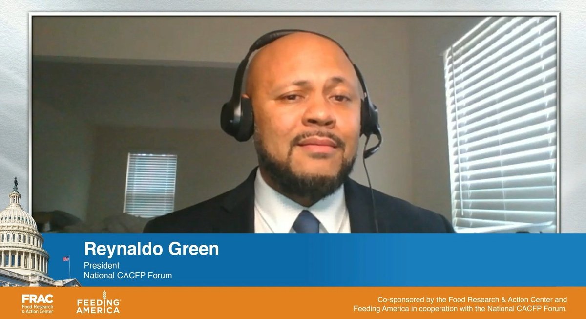 Our very own Reynaldo Green, @CACFPForum President, is opening the day at the #hungerpc21 talking #CACFP and all you've done during the crisis this year & talks about the difficulties we need to acknowledge with #childcare #COVID19 #racialinequities.  Take Lessons Learned to CNR!