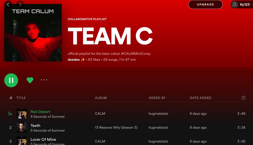 Kylea5SOSGeese's tweet image. #StreamRedDesert #CALMTeamC  #CALMMiniComp @caImpromo @Calum5SOS @5SOS 
lets get to 1 BILLION Streams on CALM