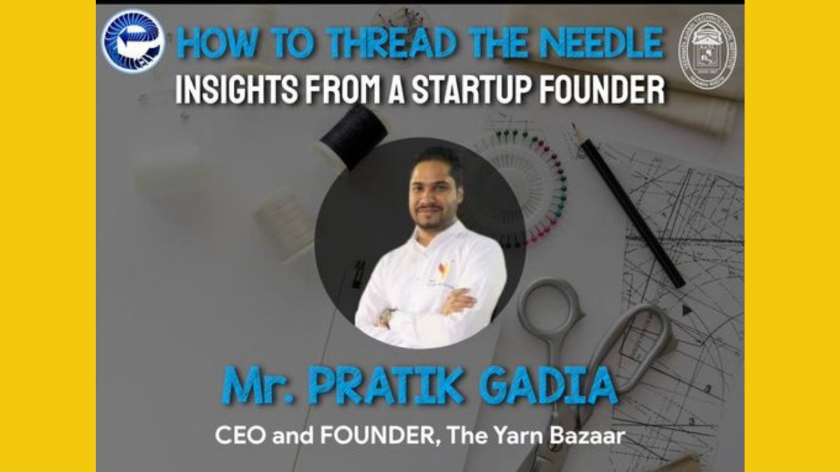 the_yarn_bazaar's tweet photo. Mr. Pratik Gadia, founder and CEO of The Yarn Bazaar, recently offered his valuable insights to the students of #VeermataJijabaiTechnologicalInstitute (VJTI). 

Click on the link below to watch the informative video:
https://t.co/S9snGWMDWW

Regards,
The Yarn Bazaar https://t.co/N4Mtj9oc9c