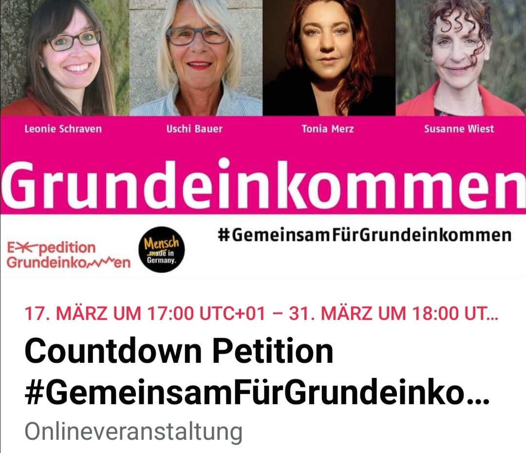 Letzte Offensive für die Petition #GemeinsamFürGrundeinkommen: Weder sind wir angriffslustig noch stehen wir auf Wettbewerb, doch anders können wir bei <a href="/abstimmung21/">ABSTIMMUNG21</a> nicht punkten. Bis 31.3.2021 haben wir noch Zeit, das #BGE auf Platz 1 zu hieven - #GO! ➡️ fb.me/e/4wUK4IKGL
