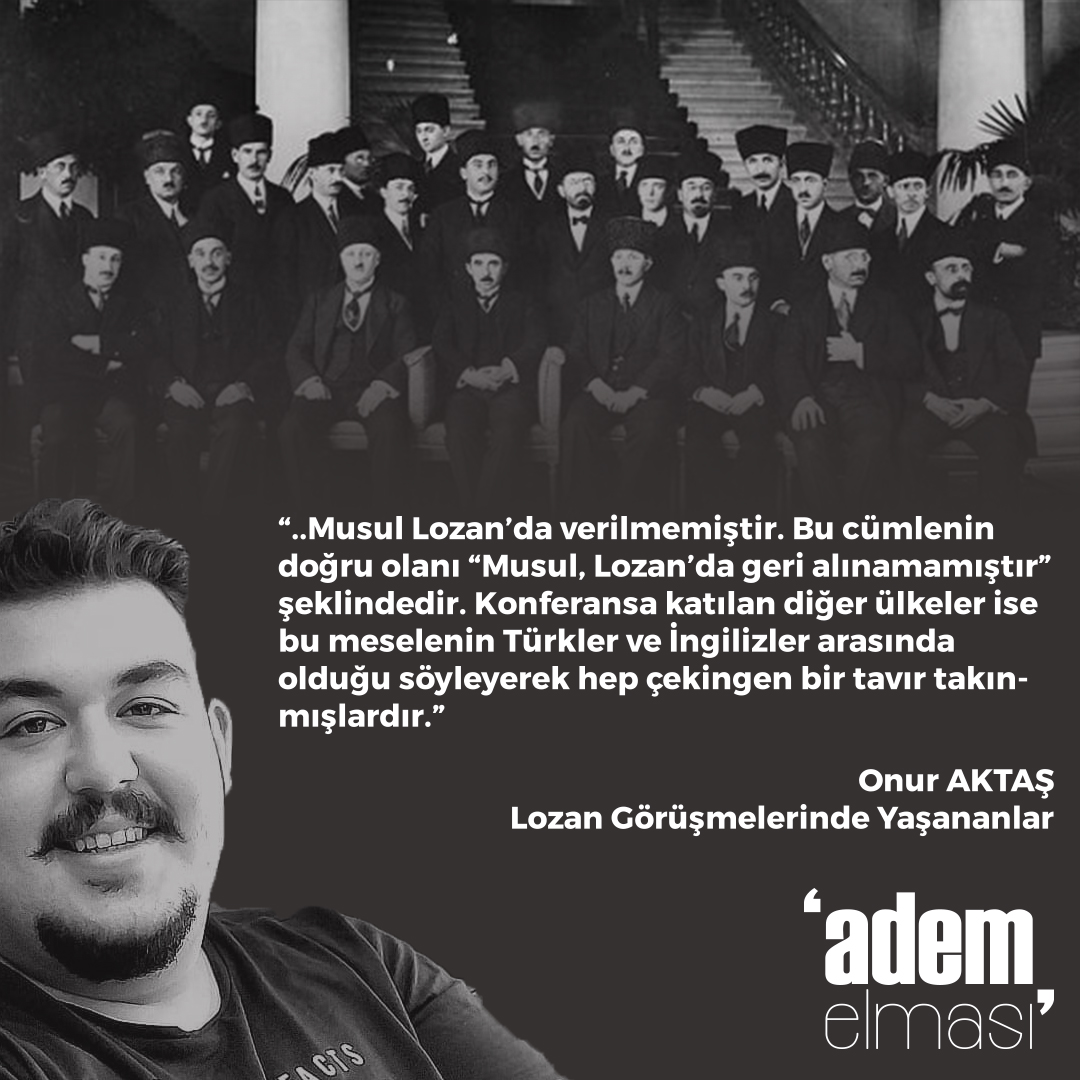 Onur Aktaş kaleme aldı:

"Lozan Görüşmelerinde Yaşananlar"

ademelmasi.com/lozan-gorusmel…