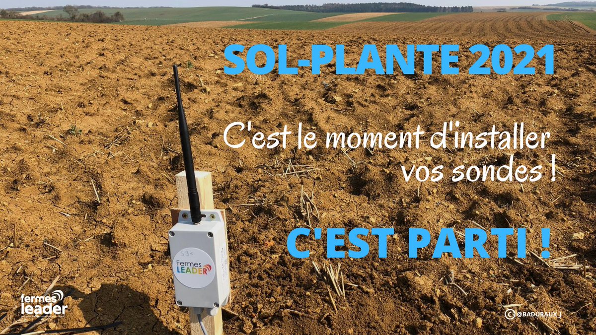 🎙Sol-Plante 2021 c’est parti ! 
Vous allez démarrer vos semis ? C’est le moment d'installer vos sondes les Agri'LEADER ! 😊
👉Si besoin, le guide d'installation est disponible sur la plateforme : reseau.fermesleader.com/epi.../episode…