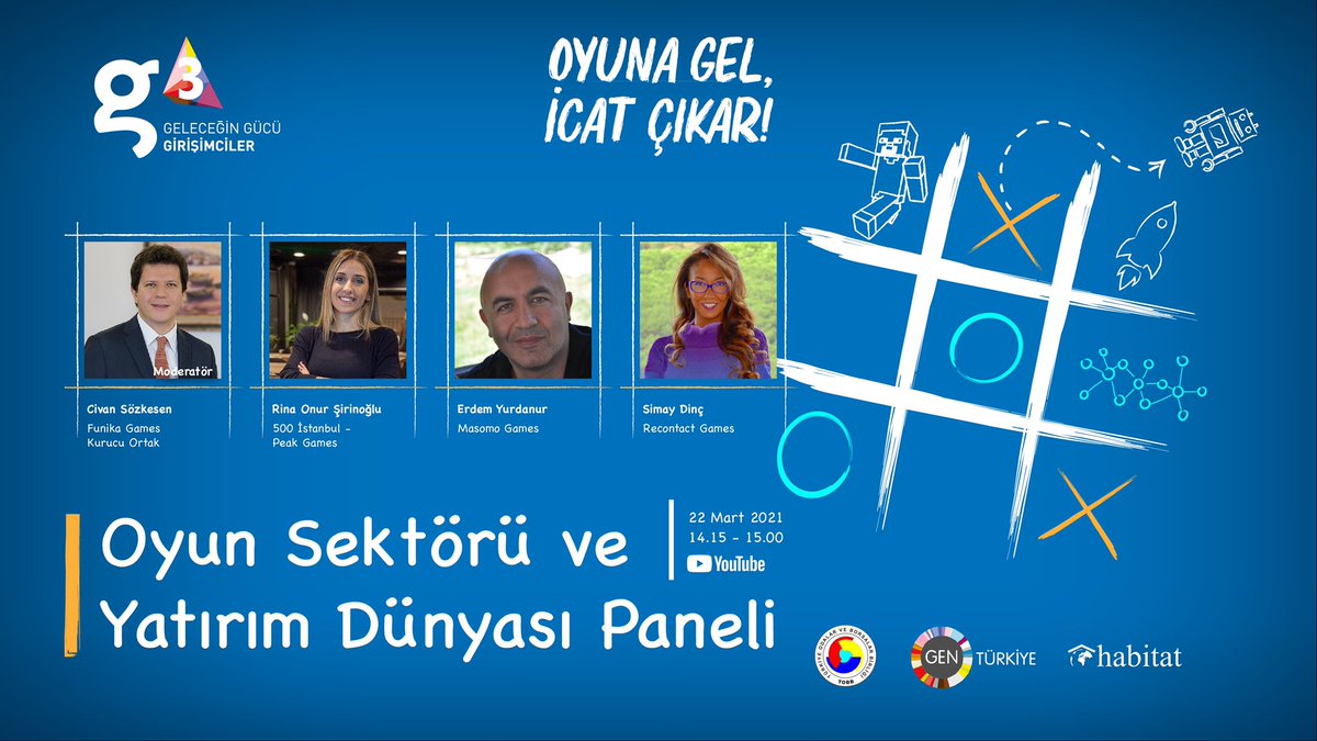 TOBB, Habitat ve GEN Türkiye işbirliğinde, 22 Mart 2021 Pazartesi oyun sektörü üzerine gerçekleştirilecek olan "Oyuna Gel , İcat Çıkar!“ g3 etkinliğimize katılımınızı bekliyoruz.
Detaylar ve kayıt: g3forum.online
<a href="/habitatdernegi/">Habitat Derneği</a> <a href="/GENTurkiye/">GEN Türkiye</a>