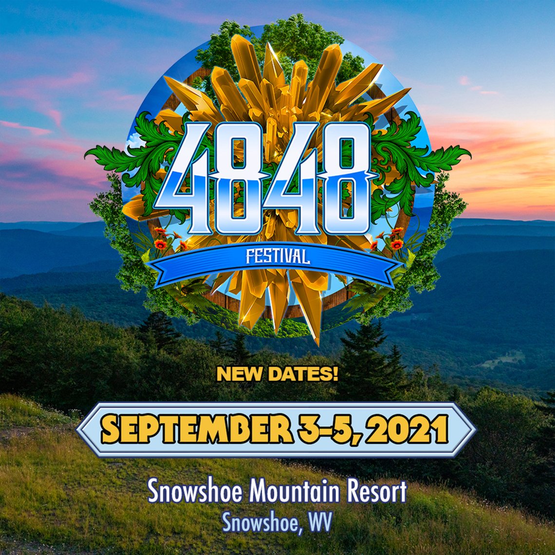 4848festival (@4848festival) on Twitter photo New dates for 4848! #livemusic #festival
See you at <a href="/snowshoemtn/">snowshoemtn</a> Sept 3 - 5, 2021. Complete details, lineup and more info to come!
All tickets and room packages will be honored for the new dates and if you choose, refunds available until April 1 via the festival homepage. New dates for 4848! #livemusic #festival
See you at <a href="/snowshoemtn/">snowshoemtn</a> Sept 3 - 5, 2021. Complete details, lineup and more info to come!
All tickets and room packages will be honored for the new dates and if you choose, refunds available until April 1 via the festival homepage.