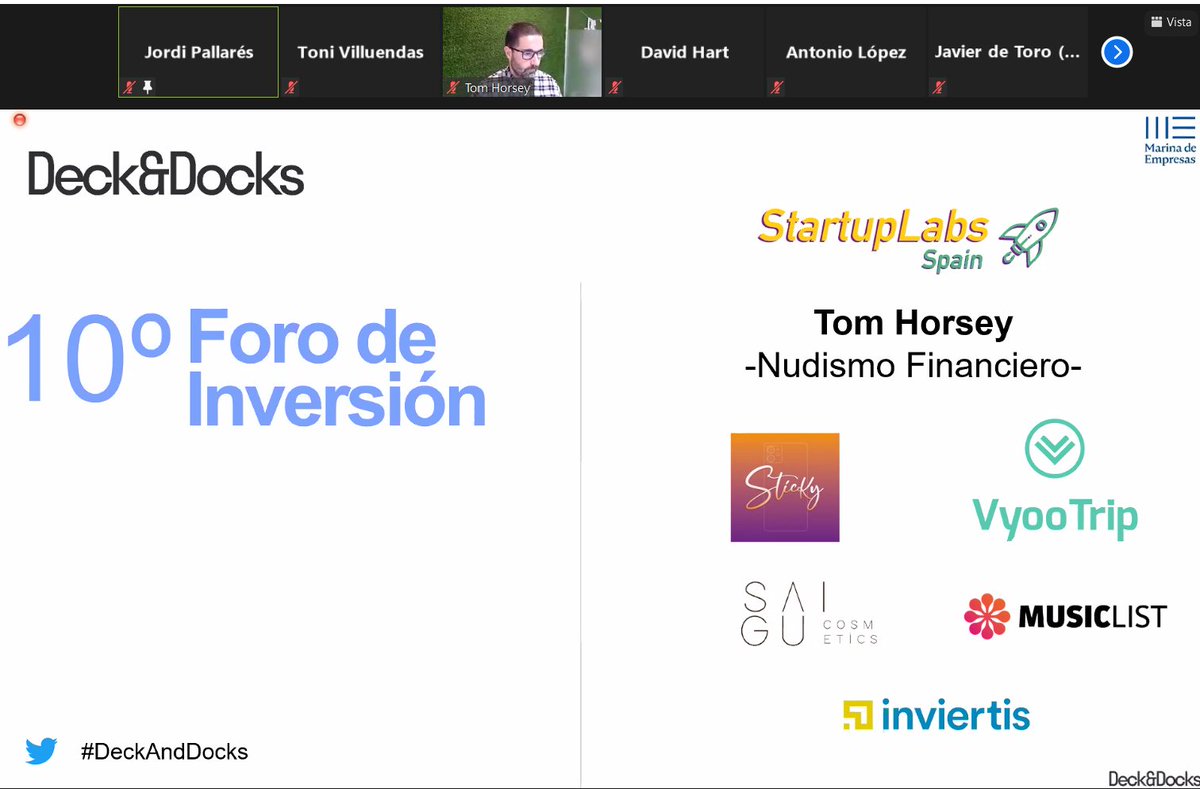 Enseguida tendrá lugar la X Edición de Deck&amp;Docks el Foro de Inversión organizado por <a href="/angels_capital/">Angels</a>. Ya tenemos a <a href="/tomhorsey/">tomhorsey</a> preparado para darnos la píldora formativa! 
📍 232 inversores registrados
🚀 5 startups en ronda
💵 Buscando 1,3 M€
#inversores #emprendedores