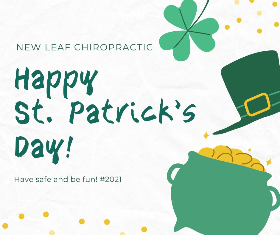 Happy St. Patrick's Day! We are OPEN today, so don't hesitate to schedule your regular treatment. Call or TEXT 303-776-6767. 

“May your blessings outnumber the shamrocks that grow. And may trouble avoid you wherever you go."