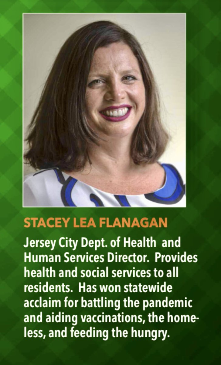 Throughout #COVID19 Response, HHS Dir <a href="/StaceyLFlanaga1/">StaceyLFlanagan</a> has worked tirelessly to serve &amp; protect citizens of #JerseyCity. Warmest congratulations for being named in InsiderNJ's Irish American Leaders list, from the entire #HealthierJC Team! Well-deserved! bit.ly/2Nxsm7K☘️