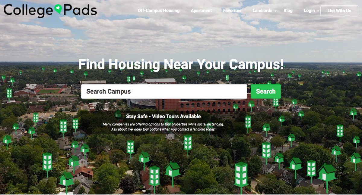 Need a place near campus for next year? Well, you're in LUCK! There are a ton of rentals on College Pads to choose from - start (&amp; end) your off-campus housing search today! ☘️
rentcollegepads.com