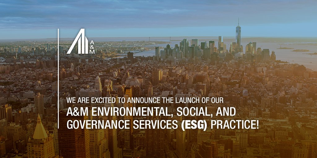 Today, @AlvarezMarsal launched our new environmental, social &amp; governance (#ESG) services practice led by MDs Julie Hertzberg, Rich Goode &amp; Vic Svec! Proud of this big step &amp; looking forward to providing for our clients at every stage of their ESG journey: bit.ly/30QK74L