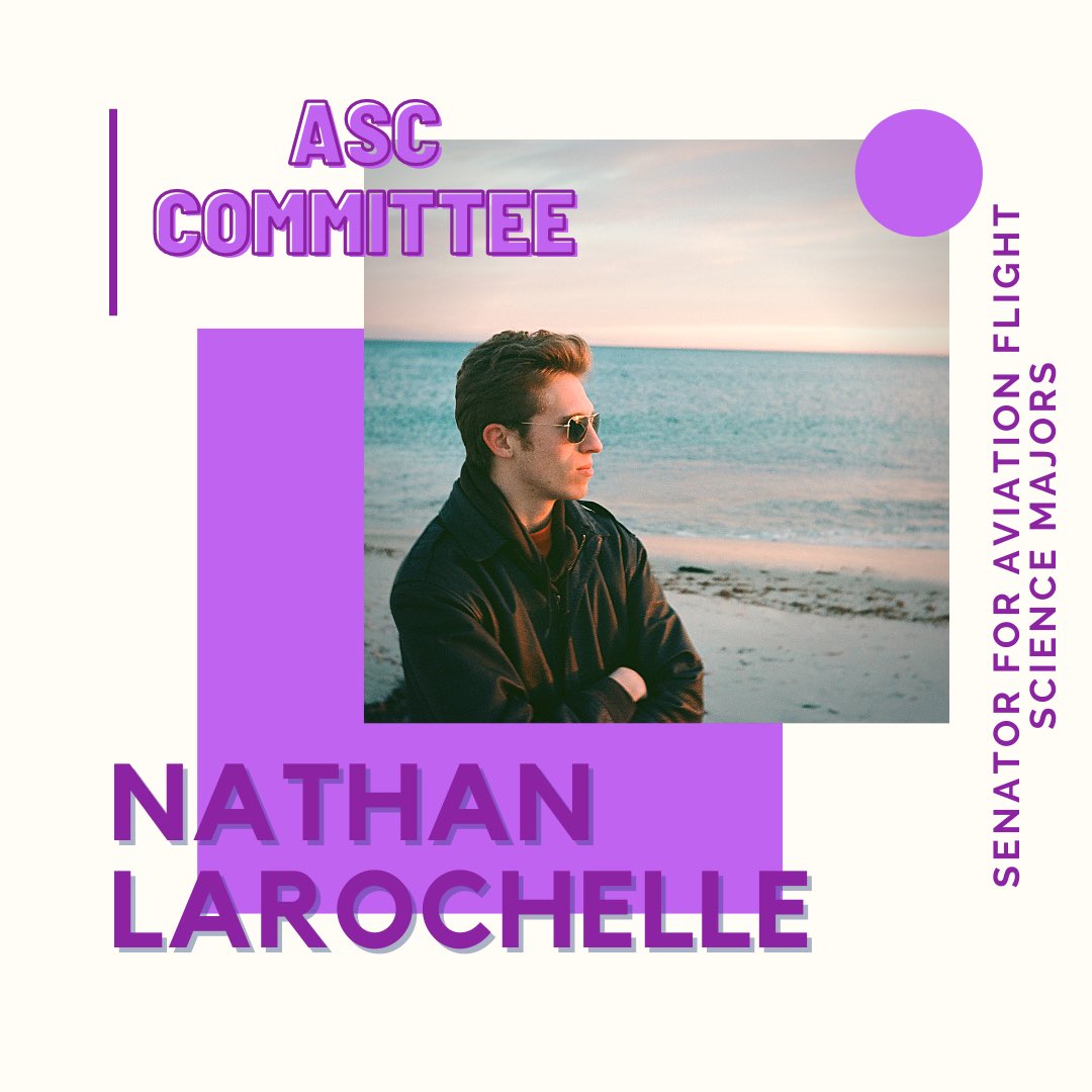 WMUASC's tweet image. Meet Nathan, your Senator for Aviation Flight Science Majors! If you have any questions, comments, concerns, he’s the one to go to. He is your advocate to the leadership and helps bring the change you ask for.