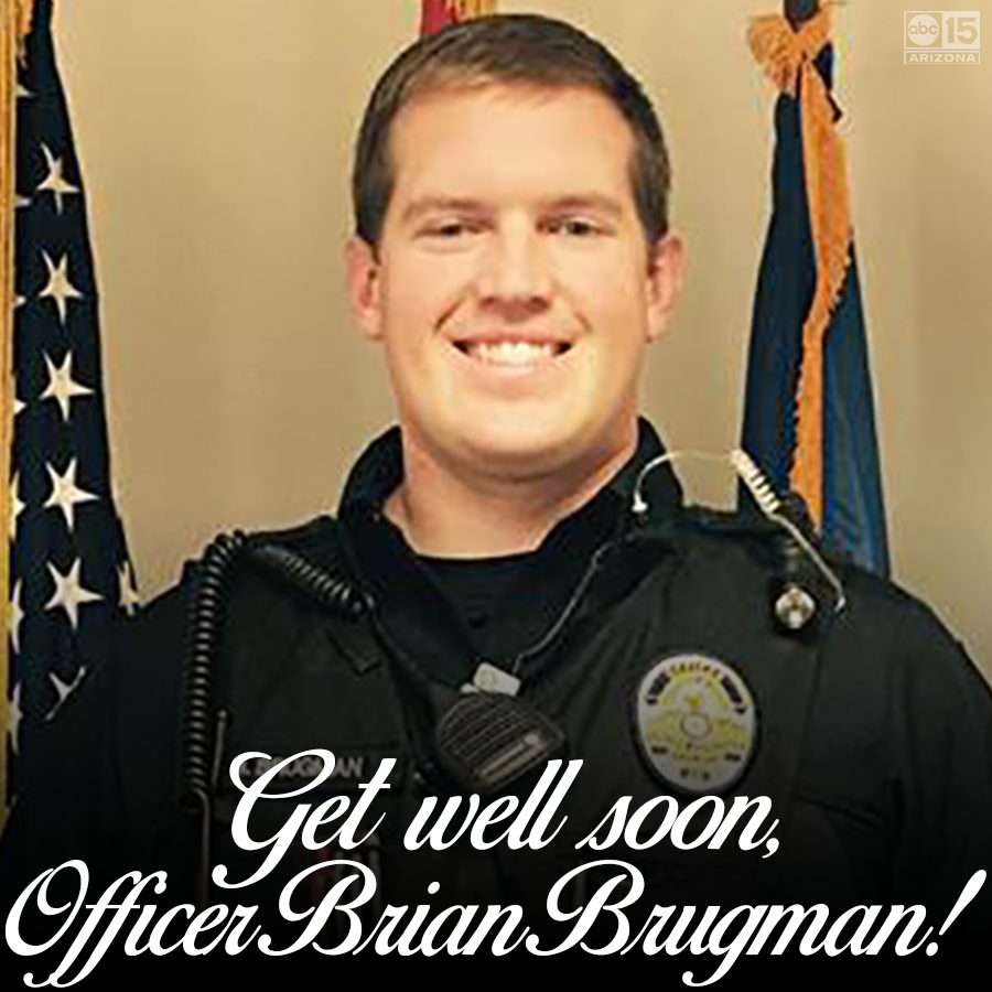 abc15's tweet photo. Hoping for a quick and full recovery for Apache Junction Police Officer Brian Brugman!

Officials say he remains in stable condition this morning after he was shot during a pursuit yesterday: https://t.co/ykyjNjKBDN #abc15 https://t.co/J4Xw2uwZ9P