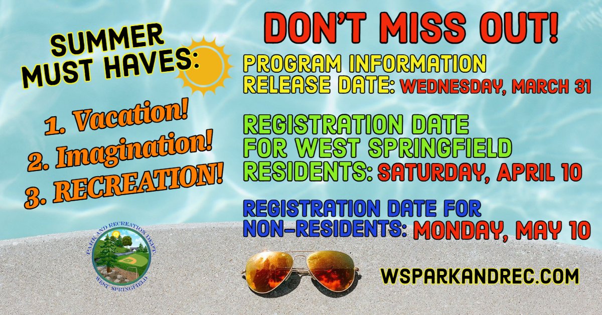 WS_Park_And_Rec's tweet photo. SUMMER PROGRAMS: COMING UP SOON!

We thank you for your continued patience during this time, and want you to know that we will continue to facilitate safe and enjoyable programs for you and your families.

Stay safe and West Side strong! https://t.co/yFCzThaZMy