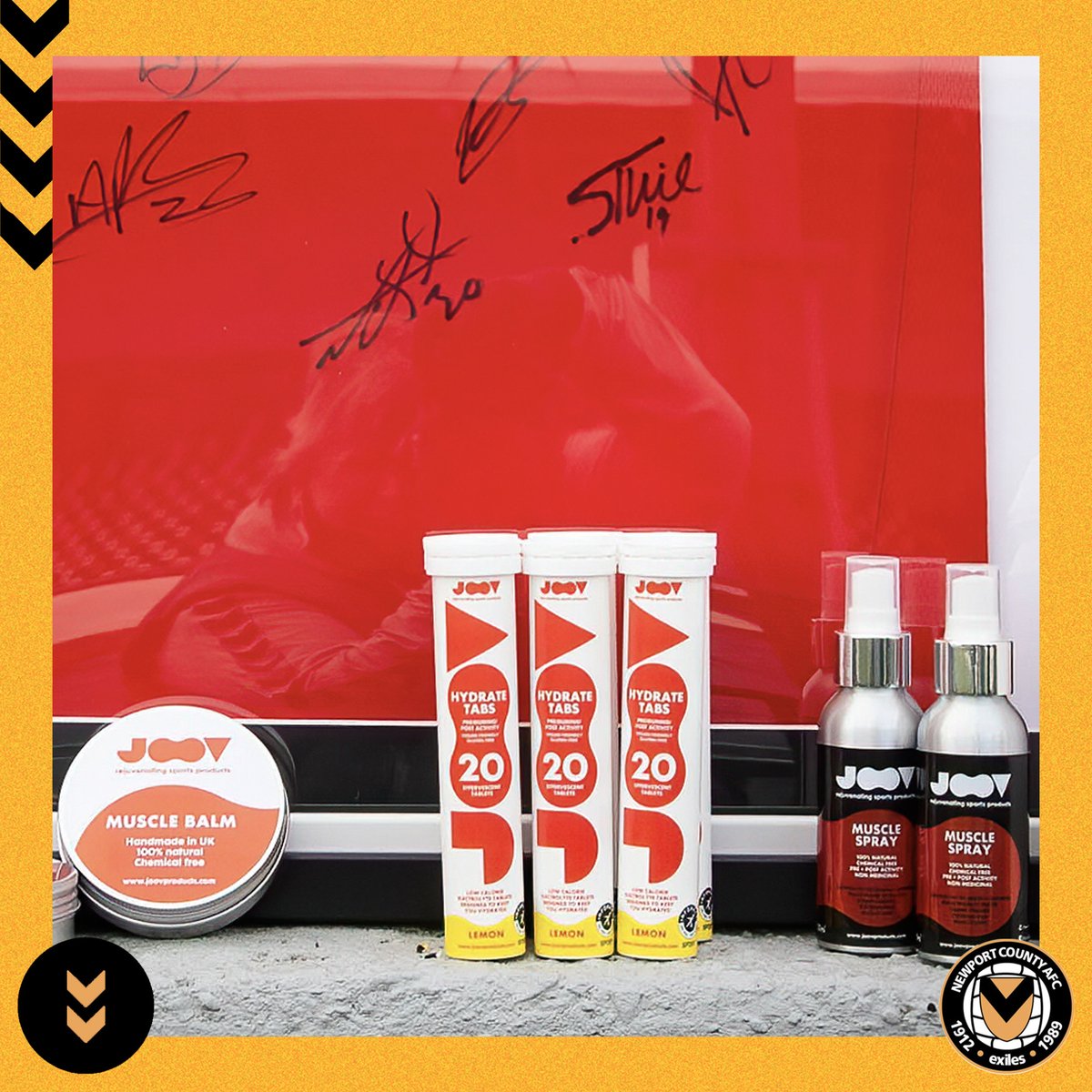 NewportCounty's tweet photo. 𝙂𝙞𝙫𝙚𝙖𝙬𝙖𝙮🤩

Our commercial partner @JoovSports is giving away...

x1 Joov muscle spray
x1 Joov muscle balm (100ml)
x1 Joov hydrate tabs tube

To enter: 
🔄RT this post
➡️Follow @JoovSports 

#OneClubOneCounty https://t.co/0yN2Eqx4Ni