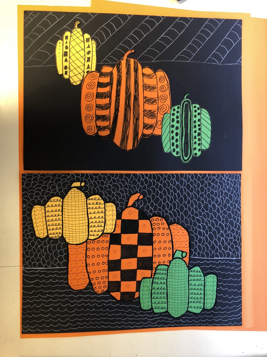 MilneArt's tweet photo. The Autumn display is finally down! Loved these colourful Pumpkins by my Montrose Academy S2s. Inspired by Yayoi Kusama and a lesson from a peer at uni @ArtMorayHouse1 https://t.co/BNjS2Q0r7X