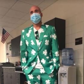 Not sure there is anyone more festive today than our <a href="/HarlemMS/">Harlem Middle School</a> Athletic Cooredinator,  Mr. Barger!