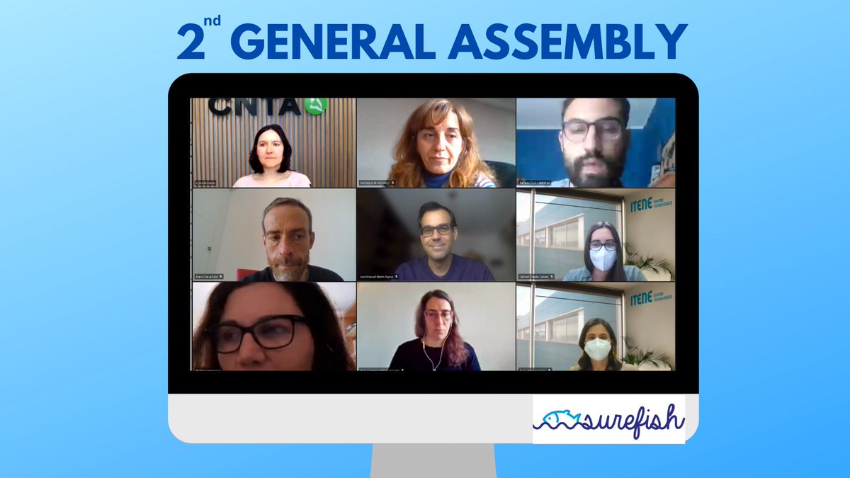 SUREFISH_EU's tweet photo. Here we are with the inevitable group pic (we're sorry if someone is missing) of our 2nd General Assembly
Perfect occasion to present our achievements, issues and the future work to do, like a #team does💪
Special thanks to the #ExternalAdvisoryBoard members for participating https://t.co/8fDuI5OlxL