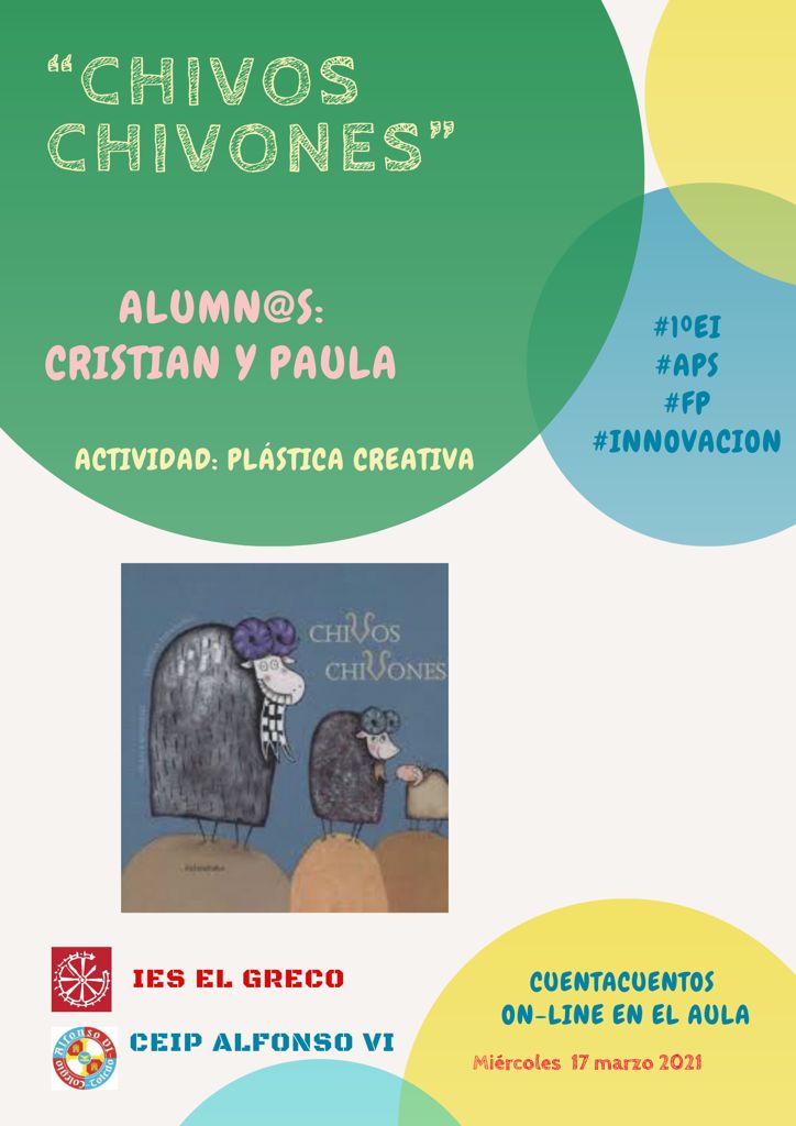 SagriLopez's tweet photo. Juego de tamaños, números y sonidos con buenas dosis de humor. Hoy... Chivos chivones para 4 añitos del @CEIPAlfonsoVI por el alumnado de #FP #educacióninfantil del @IESElGreco https://t.co/rNMqq9SiDJ