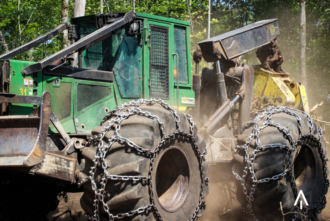 Here is a green skidder. Happy St. Patrick's Day!

#ForestFact: Forests are green. #DYK  #forestry