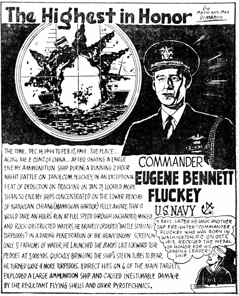 CavasShips's tweet photo. John H Lehman, last surviving member of #submarine USS #BARB's SS220 greatest war patrols, died 5 March age 98. CO Eugene #Fluckey was awarded the Medal of Honor for not only sinking enemy ships with guns & torpedos but bombarding land targets with rockets and landing shore raids https://t.co/TpCAeoJDrH