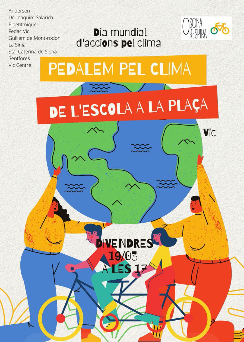 Qualitat_Aire's tweet photo. 👋 Dia global d'accions pel Clima  #19M #20M
 Exigim acció immediata i #NoMésPromesesBuides #NoMoreEmptyPromises als liders mundials. No tenim temps. Exigim justícia climàtica per sortir de les crisis. T'esperem 🌍💪🏼! https://t.co/x2055zrisq