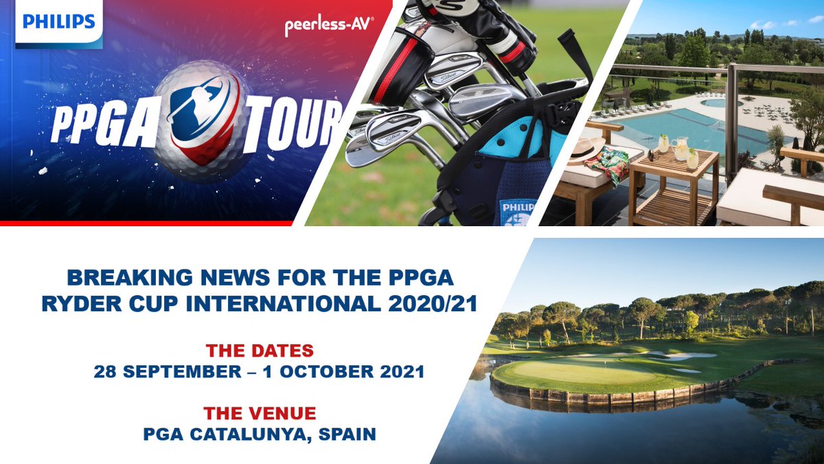 PPDS - Philips professional displays (@philipsdisplay) on Twitter photo Wish you were there? We doā¦and weāre excited to announce our 2021 #PPGA Ryder Cup International has been confirmed! 28 AV professionals will be on the Philips and <a href="/PeerlessAVEU/">Peerless-AV EMEA</a> teams at PGA Catalunya for golf and networking from 28 Sept ā 1 Oct 2021. Will you be there? #PPDS Wish you were there? We doā¦and weāre excited to announce our 2021 #PPGA Ryder Cup International has been confirmed! 28 AV professionals will be on the Philips and <a href="/PeerlessAVEU/">Peerless-AV EMEA</a> teams at PGA Catalunya for golf and networking from 28 Sept ā 1 Oct 2021. Will you be there? #PPDS