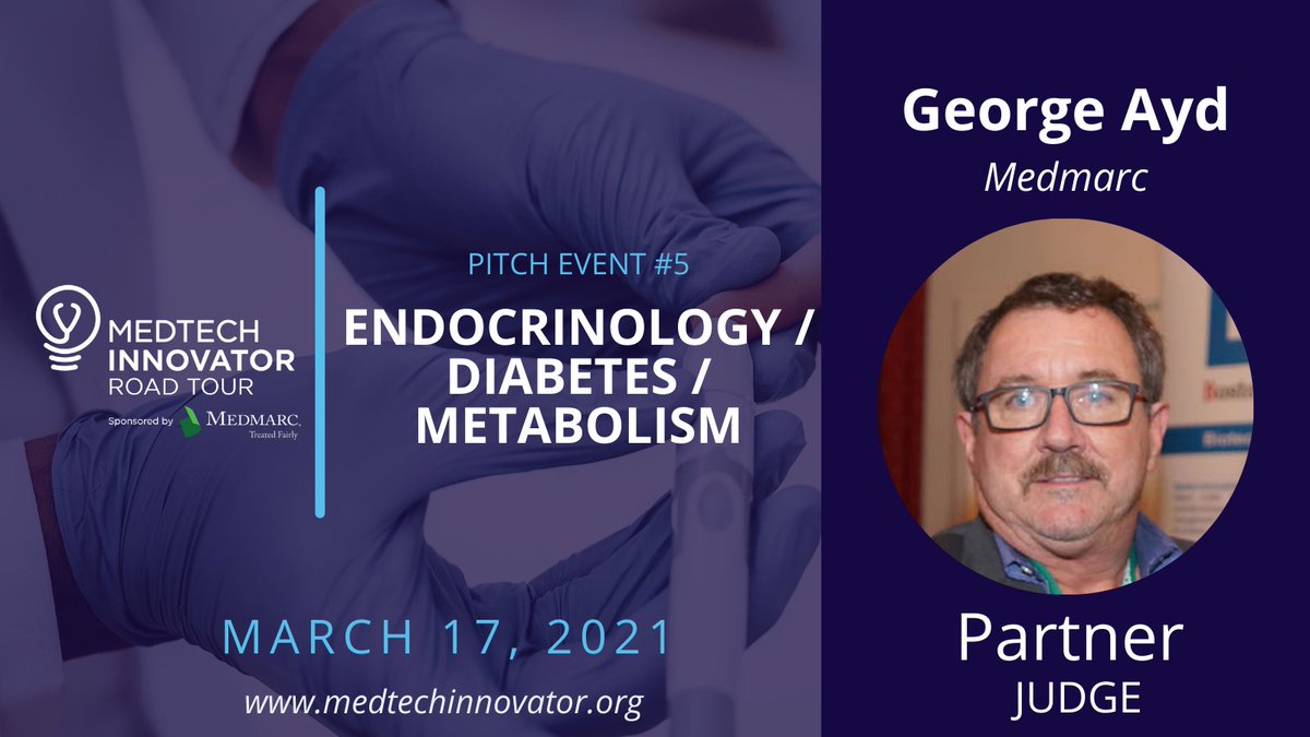 MedmarcIns's tweet photo. Today is the day! Medmarc is excited to sponsor and judge the @MedTechAwards 2021 Road Tour! We look forward to hearing some incredible pitches from startups focused on Endocrinology, Diabetes &amp; Metabolism. #medtechinnovator https://t.co/6Dk6DuS3kb