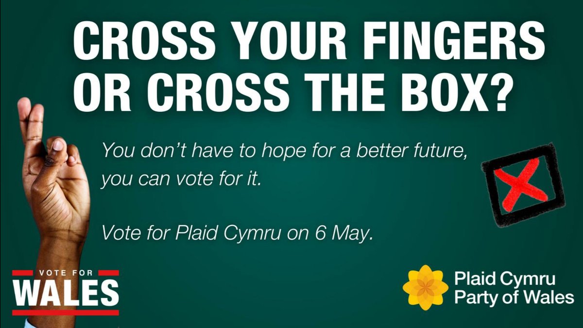 🤔Why hope for the best when you can vote for the best?

🗳It's time for change. It's time to #VoteforWales with <a href="/Plaid_Cymru/">Plaid Cymru 🏴󠁧󠁢󠁷󠁬󠁳󠁿</a> on May 6.