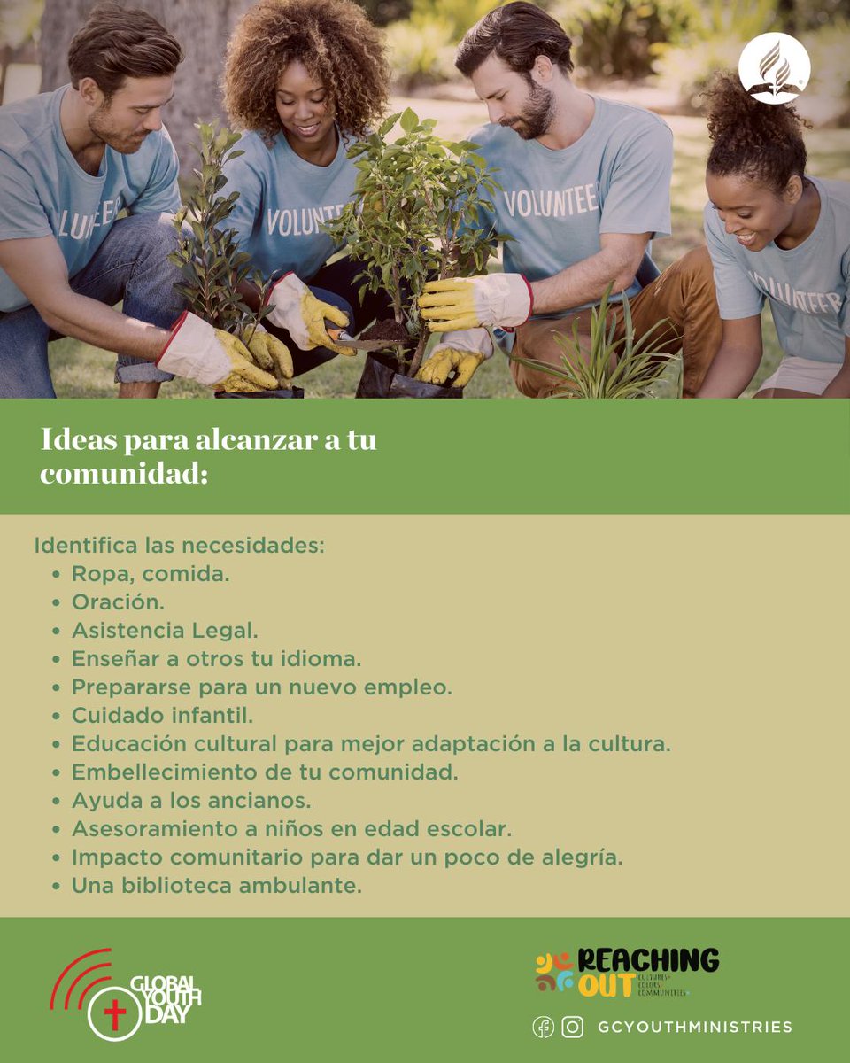 JovenesDIA's tweet photo. 👀💡👉👉RECUERDEN JÓVENES DE INTERAMERICA.

🥳 Ésta es tu oportunidad de compartir más del amor de Jesús en el "Día Mundial de la Juventud o Global Youth Day"👀👇
.
.Éste año el lema es "Alcanzando Más Culturas, Colores y Comunidades".
.
.Ya sólo falta 1 día🧐
 #FelizJueves https://t.co/md6HkITFOv
