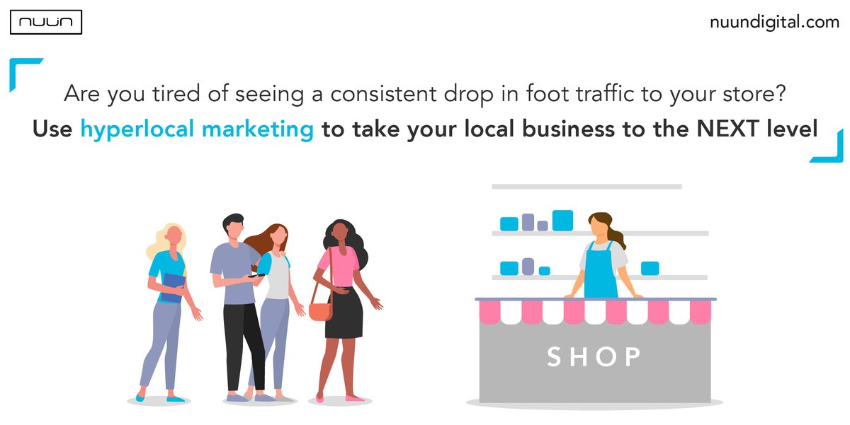 NUUN DIGITAL (@nuundigital) on Twitter photo A drop in daily foot #traffic is naturally the worst feeling for a shopowner.
 
With #hyperlocal #marketing, you can turn the situation around and grow your business many times faster than before! 
Learn more -> nuundigital.com A drop in daily foot #traffic is naturally the worst feeling for a shopowner.
 
With #hyperlocal #marketing, you can turn the situation around and grow your business many times faster than before! 
Learn more -> nuundigital.com