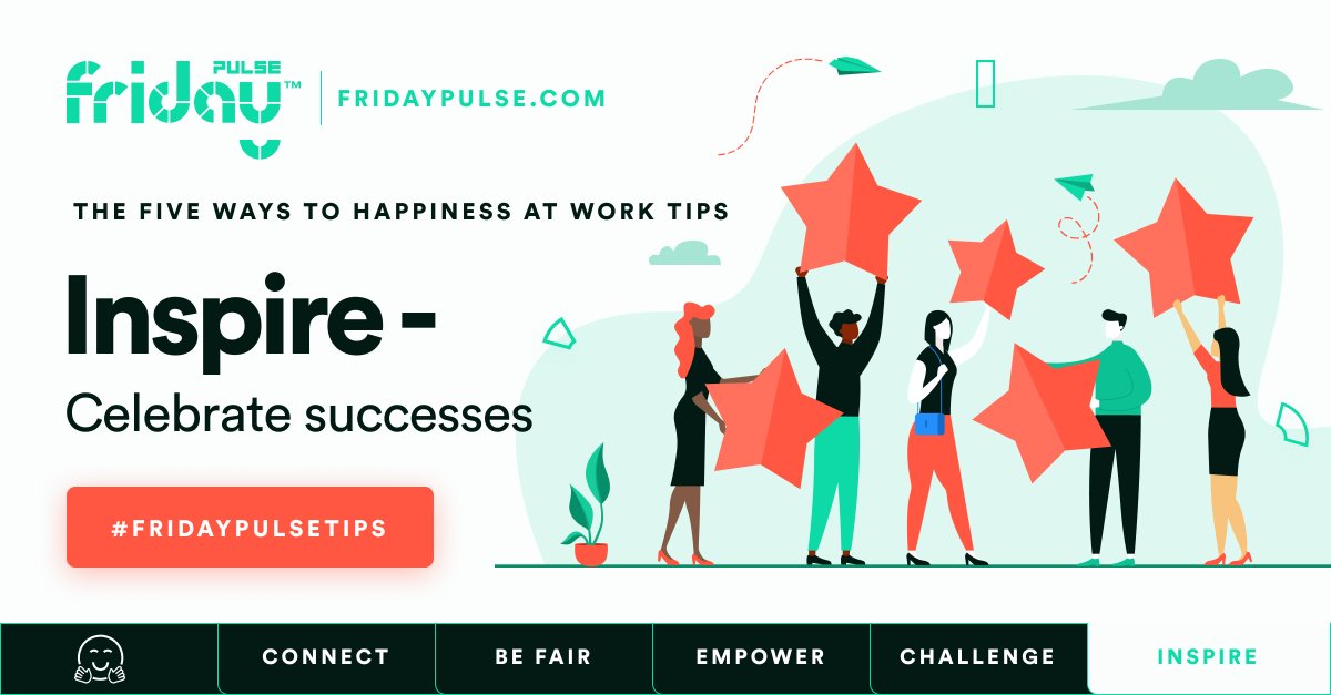 Often we rush onto the next challenge without stopping and taking stock of our successes. Every week, get into the habit of acknowledging (and celebrating) team successes. It will not only energise everyone but will help build on team achievements moving forward. #fridaypulsetips