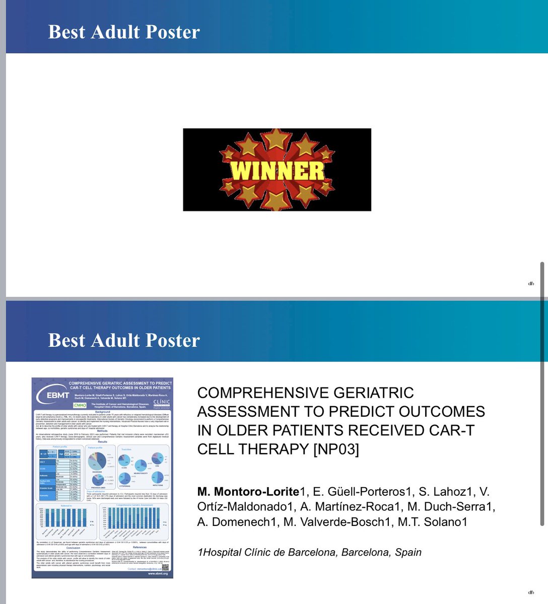 Congratulations 👏 to all the abstract prize winners #EBMT21 (and all our runners up!) <a href="/TheEBMT/">EBMT</a>