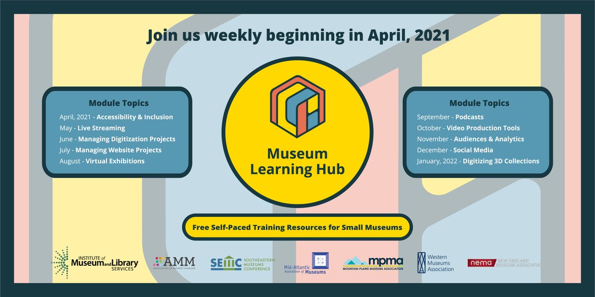 westmuse's tweet photo. Over the last 6 months, WMA has collaborated w/ the other US regional museum associations to bring to life an initiative dedicated to providing free, self-paced training resources for small #museums – the @MuseLearningHub!
Learn more on our blog!
https://t.co/mzsQf4vStY https://t.co/qsL7FHSEc7