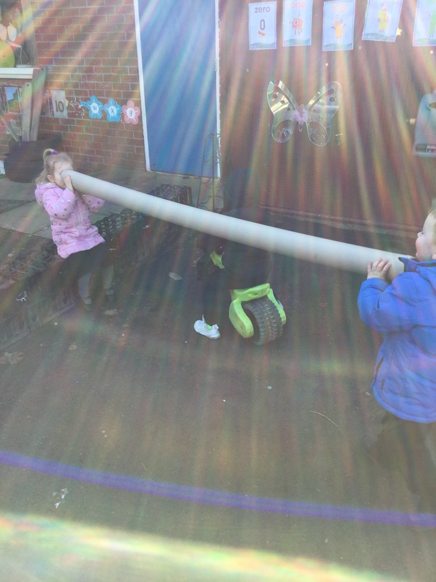 Fun with looooooooong tubes! #nursery #eyfs #exploring