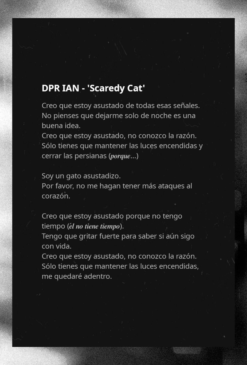 Mamemorix: DPR IAN - SCAREDY CAT [TRADUÇÃO]