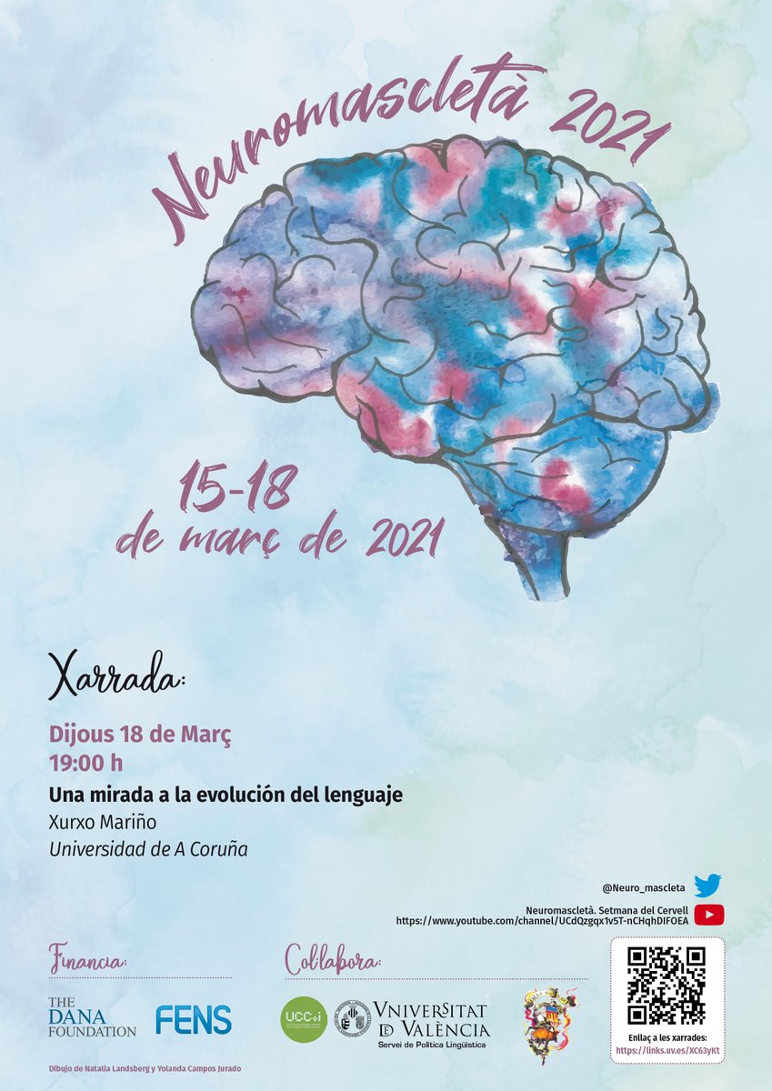 Neuro_mascleta's tweet photo. Tot té un final, i hui tanquem la #Neuromascletà amb una xerrada de luxe a càrrec de @xurxomar Us esperem a les 19h en https://t.co/A4i1x49lVm
#BrainAwarenessWeek2021 #BrainWeek 
@dana_fdn @FENSorg @CdCienciaUV @UV_EG @FECYT_Ciencia https://t.co/uxtHY5JIFH