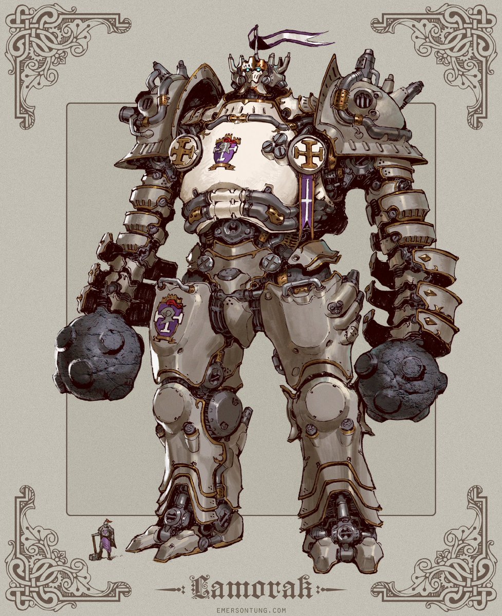 emersontung's tweet photo. The 3rd Steam Knight rumbling into the #NFT Metaverse, Lamorak, available for purchase on @withFND!
➡️ https://t.co/wmfWW3l2FT

Drawn traditionally in Ink, hand painted digitally in Photoshop. 

#NFTcommunity #NFTcollectors #NFTart #CryptoArt  #Cryptoartist https://t.co/ys0jjMQhQA