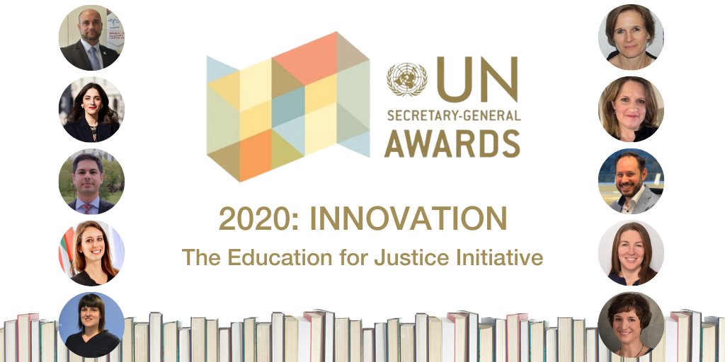 UN Office on Drugs & Crime (@unodc) on Twitter photo Congratulations to @DohaDeclaration's #Education4Justice team on receiving the 2020 <a href="/UN/">United Nations</a> SG Award in 'Innovation'!
In line w/ UNODC's 2021-2025 Strategy, the initiative helps engage students, teachers & academics in a holistic & inclusive way.
Read more: bit.ly/30YdpOR Congratulations to @DohaDeclaration's #Education4Justice team on receiving the 2020 <a href="/UN/">United Nations</a> SG Award in 'Innovation'!
In line w/ UNODC's 2021-2025 Strategy, the initiative helps engage students, teachers & academics in a holistic & inclusive way.
Read more: bit.ly/30YdpOR