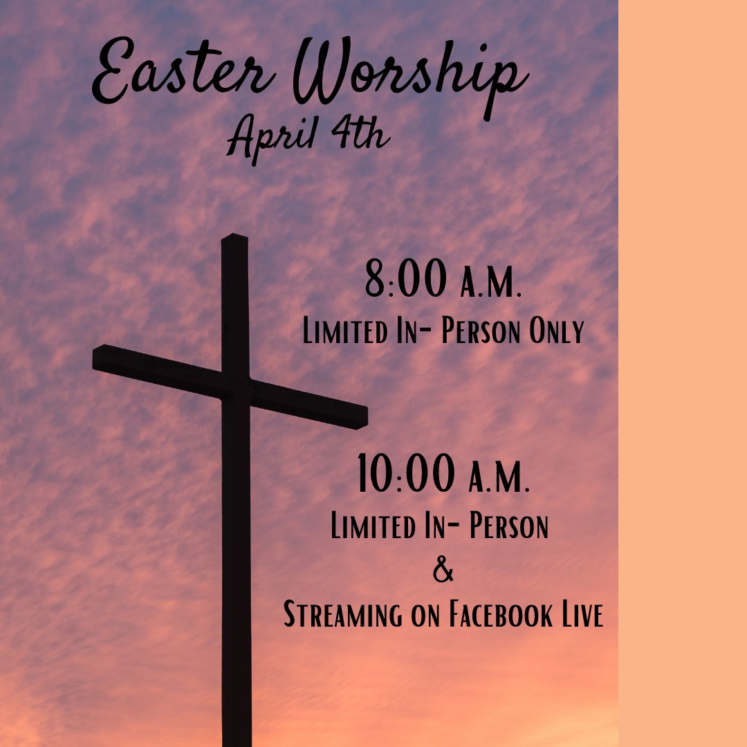 HanscomParkUMC's tweet photo. Mark your calendar to join us in-person (8 AM &amp; 10 AM) or streaming on Facebook Live (10 AM only) on Easter morning. We will enter into the Easter story and explore how the Risen Christ gives us the power to do better! https://t.co/4r8C3N0Tjw