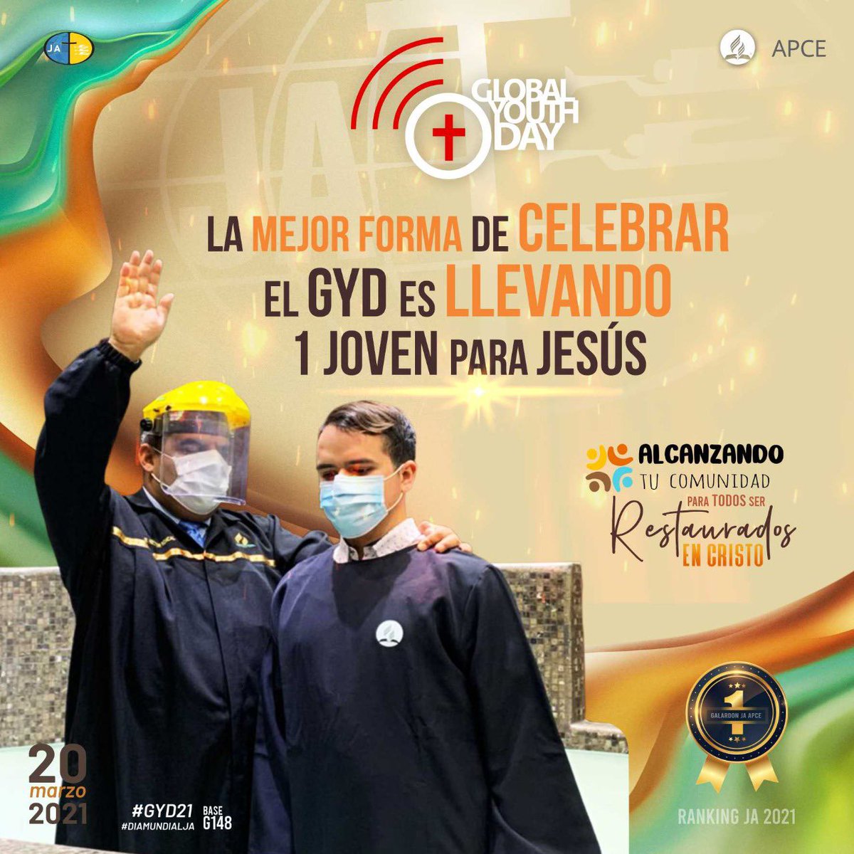 OmarBullon's tweet photo. Cuando hay celebración 🎉 hay gozo y alegría; por eso nuestra mejor forma de celebrar el #GYD21 es alcanzar una persona para Jesús. #GalardonJA @adventistasAPCE #SemanaSanta2021 https://t.co/z9sWeLHRpv