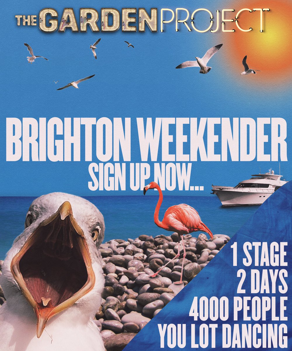 TheGrdnPrjct's tweet photo. This summer we head to our favourite seaside town for what will be a weekend never to be forgotten... 1 Stage / 2 Days / 4000 of you lot !!!

SIGN UP: https://t.co/LOtpohylhZ https://t.co/lvf6d9oJHe