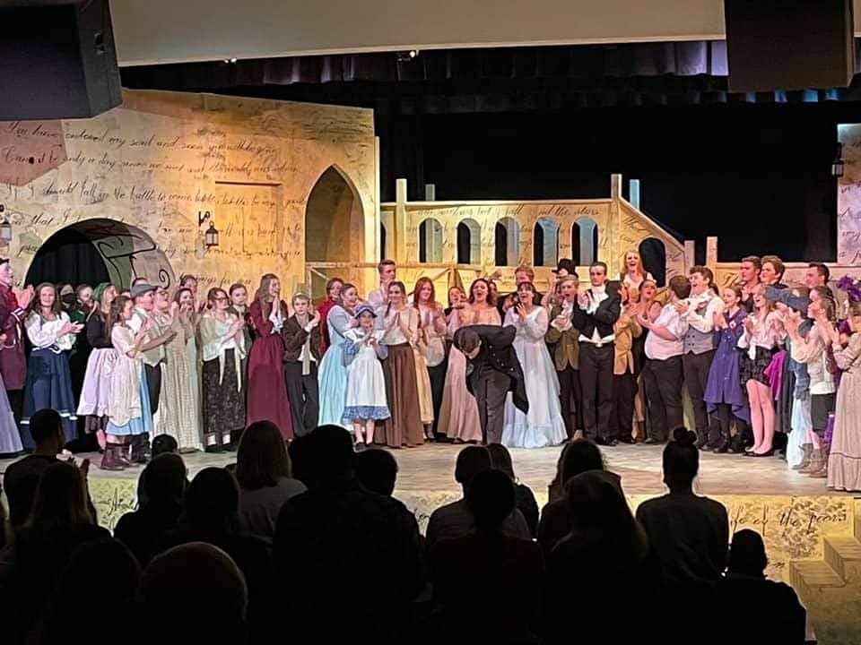 HHSisproud's tweet photo. We are super proud of the Highland Drama department! Their production of Les Miserables is spectacular! Their last night is tonight! Well done Mr. Van Noy and Cast! #HHSisproud #whyilovehighland #ramfam #rightattidudemeanssuccess https://t.co/fTbGaXq48r
