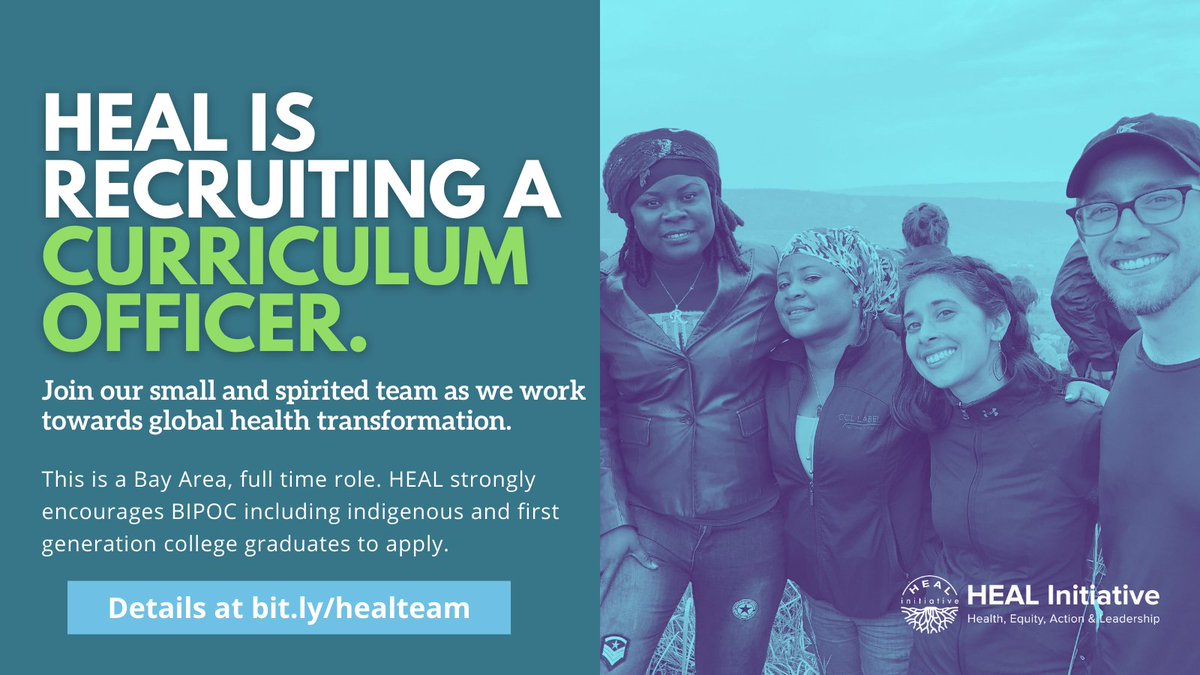 healinitiative's tweet image. 🚨 #JobOpportunity! Are you passionate about #GlobalHealth? HEAL initiative is seeking a Curriculum Officer to join our Bay Area based team. BIPOC and first generation college applicants encouraged to apply.  

Learn More at bit.ly/healteam &amp;amp; Please Share!