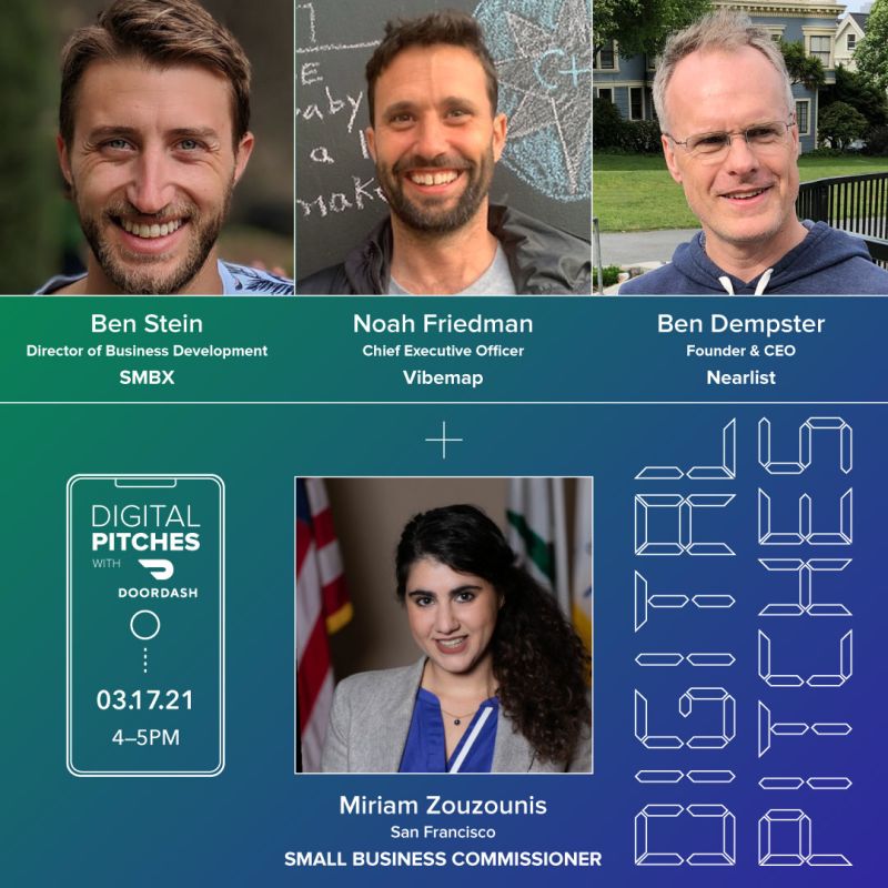 We're excited to join this pitch to the small businesses community in San Francisco sponsored by <a href="/DoorDash/">DoorDash</a>, and organized by #NextSF and <a href="/vaskiniris/">Vas Kiniris</a>.

Sign up here -> lnkd.in/gr7xXt7

#localmarketing #digitalmarketing #localbusinesses  #shopsmall #nearlist