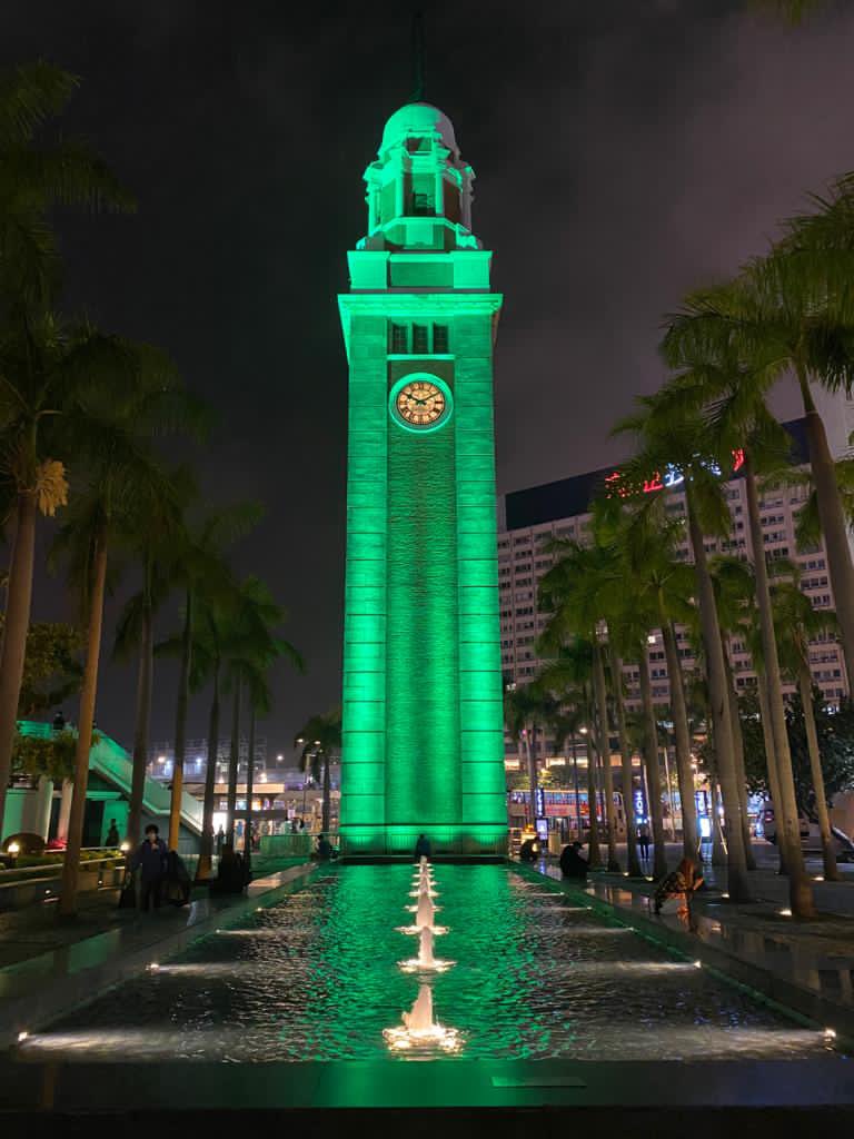 Delighted to have #HongKong included in the #GlobalGreening for 2021! 
The Peninsula Hong Kong & The Clock Tower at TST are illuminated in green this evening ☘️
@NiallGibbons @IrelandinHK @TourismIreland @NITouristBoard @Failte_Ireland @Brand_HK @MulhollandLynne