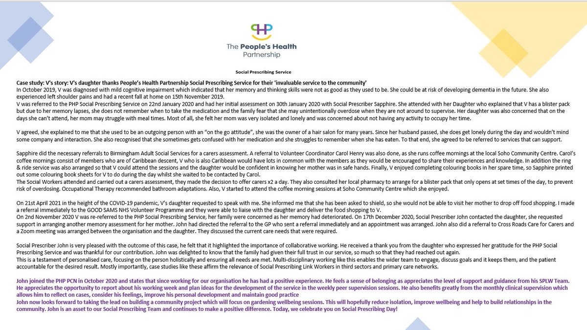 People's Health Partnership Social Prescribing tweet media