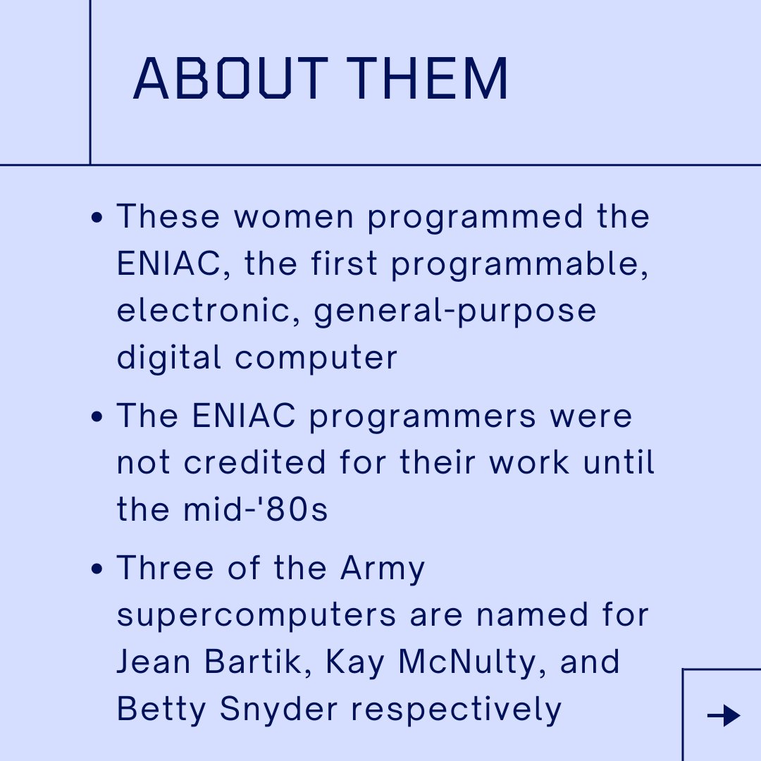 SU_SharkHack's tweet photo. Today we are celebrating the ENIAC Programmers! They are well known for programming the ENIAC, the first programmable, electronic, general-purpose, digital computer. They manipulated switches and cables to program since coding languages didn't exist yet. #womenshistorymonth #stem https://t.co/GAXV2Jawp2