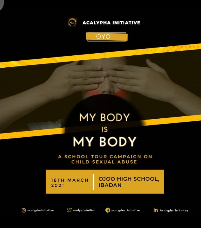seunmoney_'s tweet photo. Tomorrow, @Acalyphainitia1 will be doing its thing at Ojoo High School, Ibadan.
Restoring Hope.
Giving these amazing ones a chance!!!
Sensitization!
#MyBodyIsMyBody https://t.co/744cSaSZv6